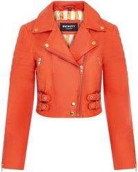 Infinity Leather - Brando Cropped Jacket-Longtown Lamb Leather - Lyst