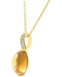 DIAMANT L'ÉTERNEL - 9ct Geelgouden Diamanten En 2,25ct Ronde Citrien Hanger Met Ketting Van 46 Cm - Lyst