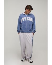 BoohooMAN - Oversized Boxy Official Applique Zip Thru Hoodie & Baggy Leg Jogger Tracksuit - Lyst