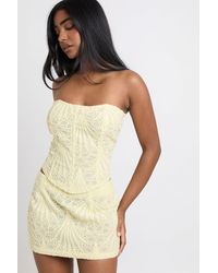 Boohoo - Sheer Lace Micro Mini Skirt - Lyst