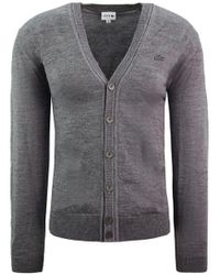 Lacoste - Button Down Sweater Wool - Lyst