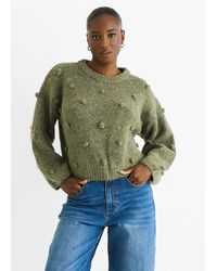 Gini London - Grüner Oversize-Strickpullover Aus Wollmischung - Lyst