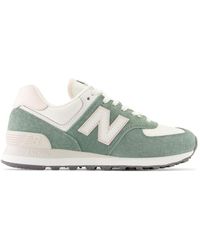 New Balance - Dames 574 Classic Trainers In Groen Wit - Lyst