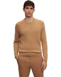 BOSS - Crew Neck Raglan Long Sleeve Sweater - Lyst
