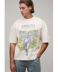 BoohooMAN - Oversized Boxy Nirvana License Print T-Shirt - Lyst
