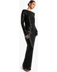 Boohoo - Scoop Low Back Pearl Sequin Maxi Dress - Lyst