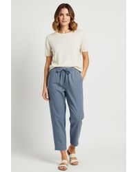 Secret Label - Tencel Crop Trousers Elasticated Waist - Lyst