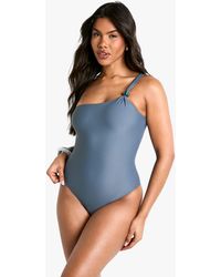 Boohoo - Beaded One Shoulder Bathing Suit - Lyst