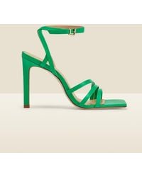 Sosandar - Adelaide Leather Multi Strap Square Toe Sandal Suede - Lyst
