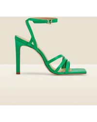 Sosandar - Adelaide Leather Multi Strap Square Toe Sandal Suede - Lyst