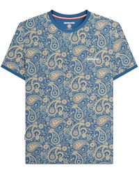 Lambretta - Ss25 Paisley T-shirt (donkerblauw/crème) - Lyst