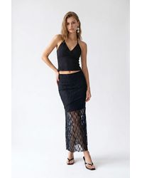 MixRay - High Waist Lace Midi Skirt - Lyst