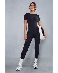 MissPap - Premium Rib Short Sleeve Jumpsuit - Lyst