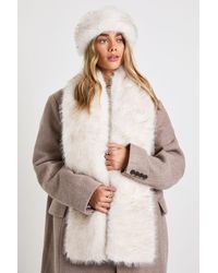 Boohoo - Faux Fur Oversized Scarf - Lyst