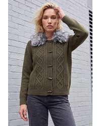 Roman - Faux Fur Cardigan - Lyst