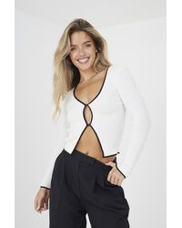 Brave Soul - 'Sasha' Ribbed Knitted V-Neck Cardigan Cotton/Acrylic - Lyst