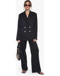 Boohoo - Woven Tailored Frayed Hem Wide Leg Trousers - Lyst