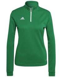 adidas - Zip Neck Funnel Long Sleeve Sweatshirt - Lyst