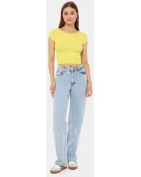 Hiccup - Basic Round Neck Short Sleeve Cropped Top - Lyst