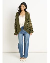 Gini London - Hollow Chunky Knit Cardigan - Lyst