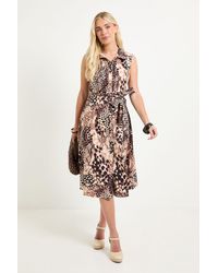 Wallis - Petite Summer Cotton Animal Shirt Dress - Lyst