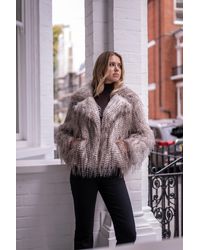 Gini London - Snow Leopard Faux Fur Short Jacket - Lyst