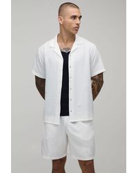 BoohooMAN - Regular Fit Short Sleeve Shirt And Set - Lyst
