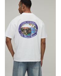 BoohooMAN - Oversized French Riviera Oval Print T-Shirt - Lyst
