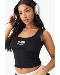 DSGN Studio - Collegiate Embroidered Rib Tank Tank Top - Lyst
