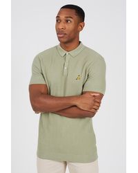 Brave Soul - Cotton Waffle Knit Embroidered Polo Shirt - Lyst