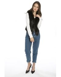 Jayley - Luxury Faux Fur Suede Gilet - Lyst