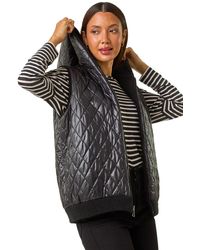 Roman - Reversible Hooded Knit Gilet - Lyst