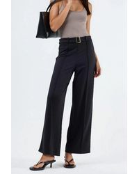 Busem - High Waist Belted Straight Leg Pants - Lyst