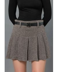 Hiccup - High Waist Pleated Mini Skorts - Lyst