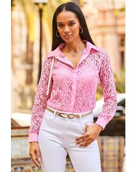 Sosandar - Soft Luxe Lace Shirt - Lyst