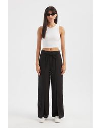 Hiccup - High Waist Straight Leg Trousers With A Front Tie - Lyst