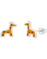 The Jewellery Stockroom - Sterling Enamelled Giraffe Stud Earrings - Lyst