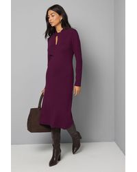 Wallis - Twist Neck Keyhole Knitted Dress - Lyst