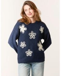 Blue Vanilla - Jumper With Embroidered Flowers - Lyst