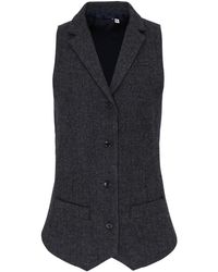 PREMIER - Ladies Herringbone Waistcoat (Dark) - Lyst