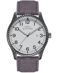 Elevon Watches - Crosswind Canvas-Overlaid Leather-Band Watch W/ Date - Lyst