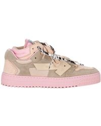 Off-White c/o Virgil Abloh - Gebroken Witte Drijvende Pijl Roze Leren Sneakers Met Lage Bovenkant - Lyst