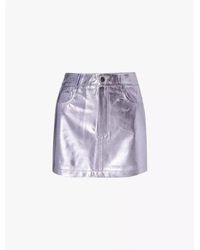 Amy Lynn - Amylynn Metallic Patterned Mini 5 Pocket Skirt - Lyst