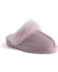 Aus Wooli - "Sydney" Australia Sheepskin Wool Slippers, Pale Leather - Lyst