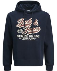 Jack & Jones - Printed Hoodie Logo Sweatshirt Pullover - Lyst