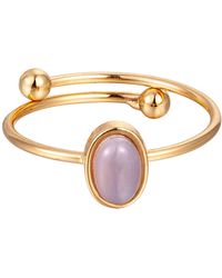 The Jewellery Stockroom - Plated Oval Smokey Quartz Adjustable Ring - Lyst