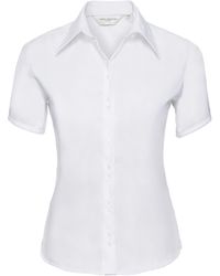 Russell - Collection Ladies/ Short Sleeve Ultimate Non-Iron Shirt Cotton - Lyst