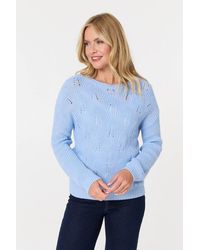 Izabel London - Textured Knit Relaxed Long Sleeve Jumper - Lyst
