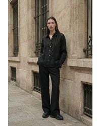 My Fashion - Textured Woven Long Sleeve Button-Up Shirt - Lyst