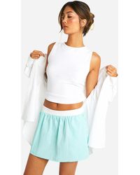 Boohoo - Contrast Waistband Striped Mini Skirt - Lyst
